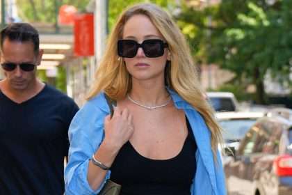Jennifer Lawrence Steps Out In A Classic Blue On Blue Look