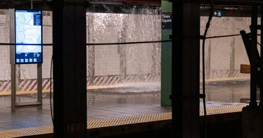 Midtown Manhattan Flooding Causes Subway Mains To Collapse