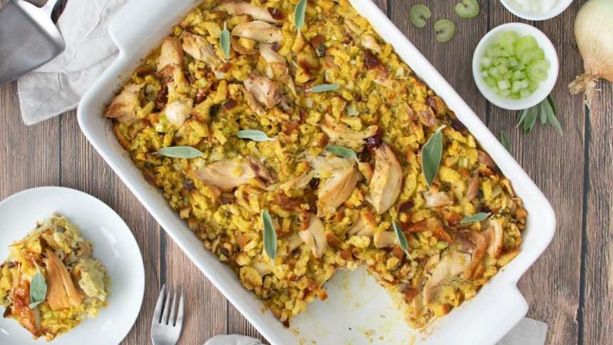 One Pan Chicken And Stuffing Casserole Recipe