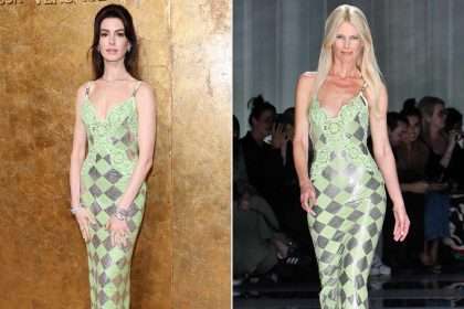 Anne Hathaway Wears Claudia Schiffer's Versace Dress At Albies