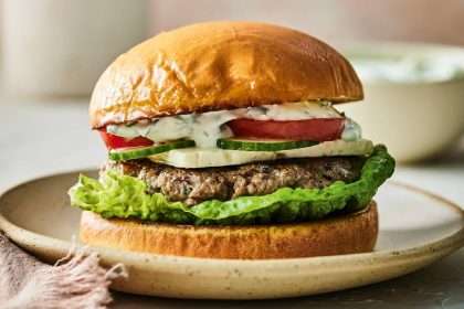 Lamb Burgers With Greek Salad And Tzatziki Recipe
