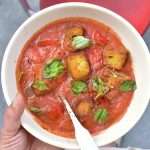 Lazy Early Girl's Tomato Gazpacho With Large Croutons