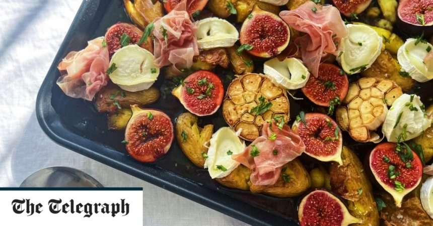 Recipe For Smashed Potatoes, Figs, Goat Cheese And Prosciutto