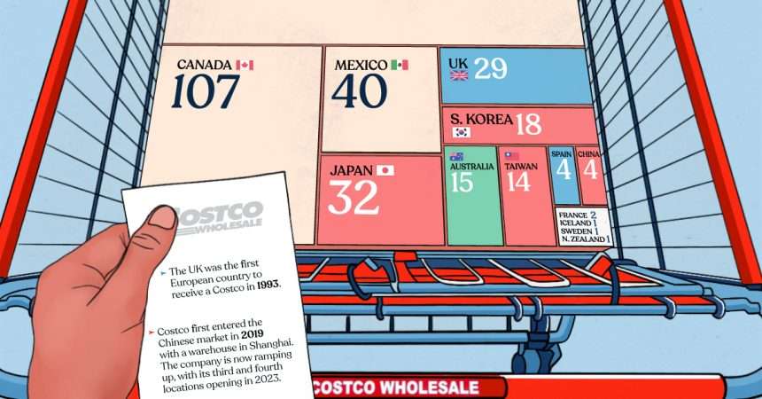 Visualize The Number Of Costco Stores, By Country