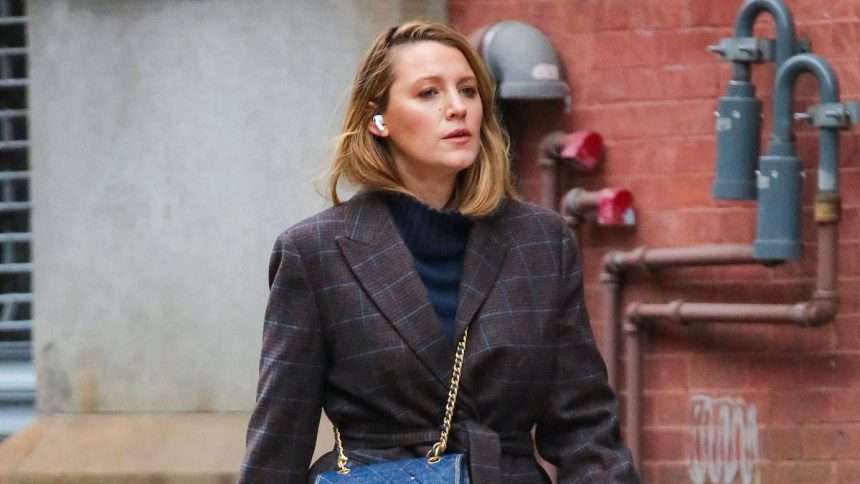 Blake Lively Looks Fall Chic In A Patterned Jacket And