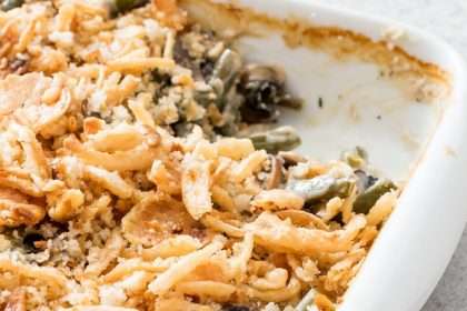 Green Bean Casserole Gets Upgraded With Fresh Mushrooms And Wine