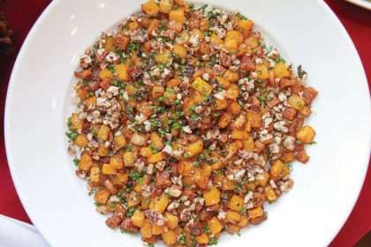 Honey Nut Squash With Chestnuts, Bacon And Honey