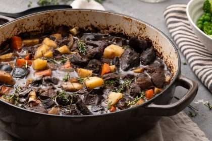 Recipe For Guinness Stew With Venison And Pickled Walnuts