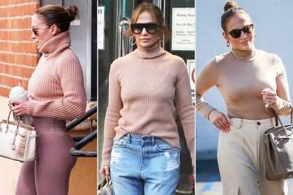 Jennifer Lopez Can't Resist Wearing Beige Turtlenecks This Season