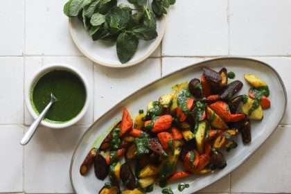 Roasted Curry Carrots And Mint Vinaigrette Recipe