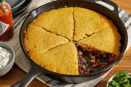 Chili Black Bean And Cornbread Skillet Pie Recipe