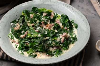 Creamed Collard Greens And Bacon Recipe