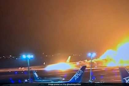 Japan Airlines Flight Caught In Flames On Tokyo Airport Runway