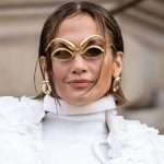Jennifer Lopez Wears Schiapellelli Rose Petal Jacket At Paris Fashion