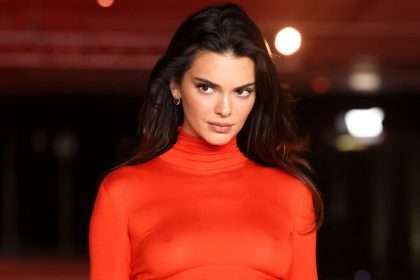 Kendall Jenner Goes Braless In A Draped Cowl Neck Dress
