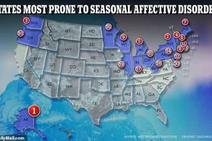 States Most Susceptible To Seasonal Affective Disorder, According To New