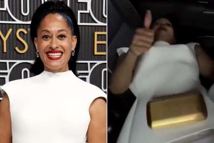 Tracee Ellis Ross Rides To Emmy Awards Lying Down To
