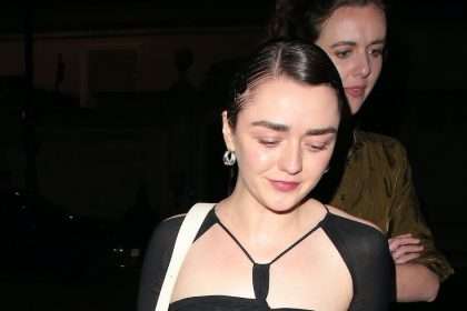 Maisie Williams Mixes Sheer Trends With Baggy Office Pants