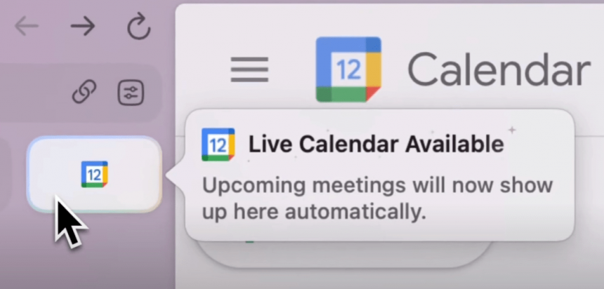 Arc Now Features A Live Calendar Button To Help You