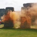 Stonehenge Spray Painted Orange By Anti Oil Protesters