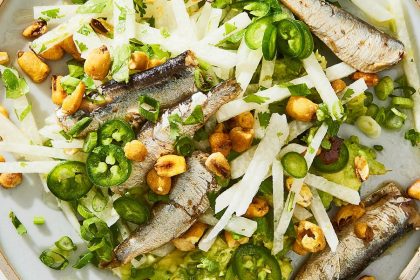 Sardines With Jicama, Avocado And Corn Nuts Recipe